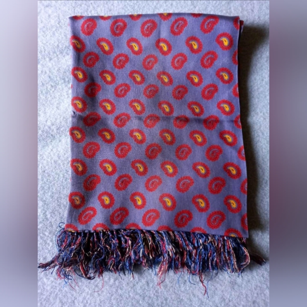 Olgivy Vibrant Paisley Scarf with Multicolor Fringe